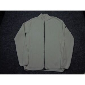 Stone Island Wool Sweater White L Full Zip Ribbed Knit  Full Zip Quiet Luxury